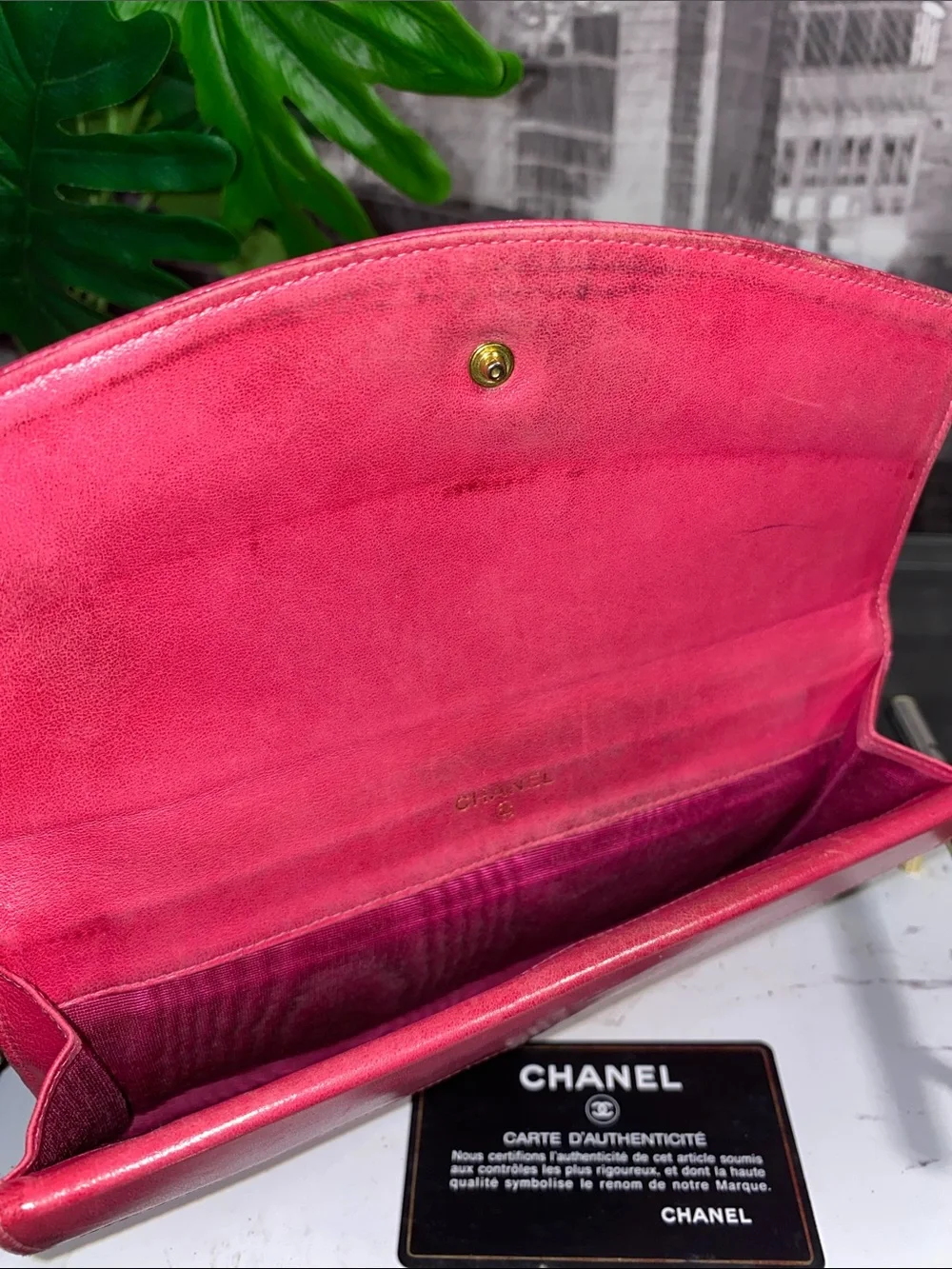 Authentic CHANEL COCO Mark Pink Caviar Skin Flap Purse